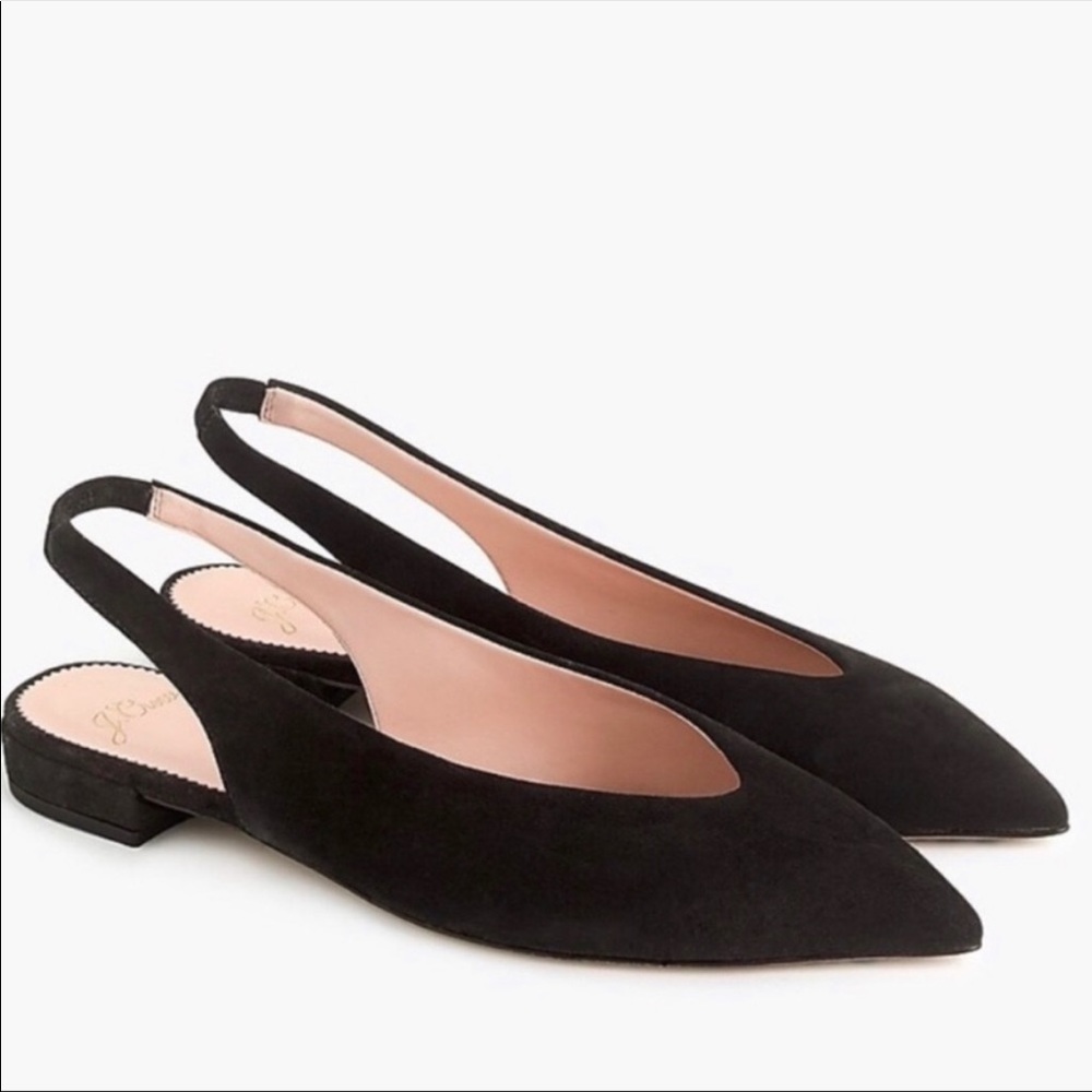 J Crew suede v-shaped Harlech slingback Size:7 New